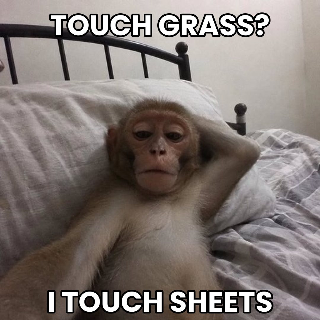 touch grass? i touch sheets